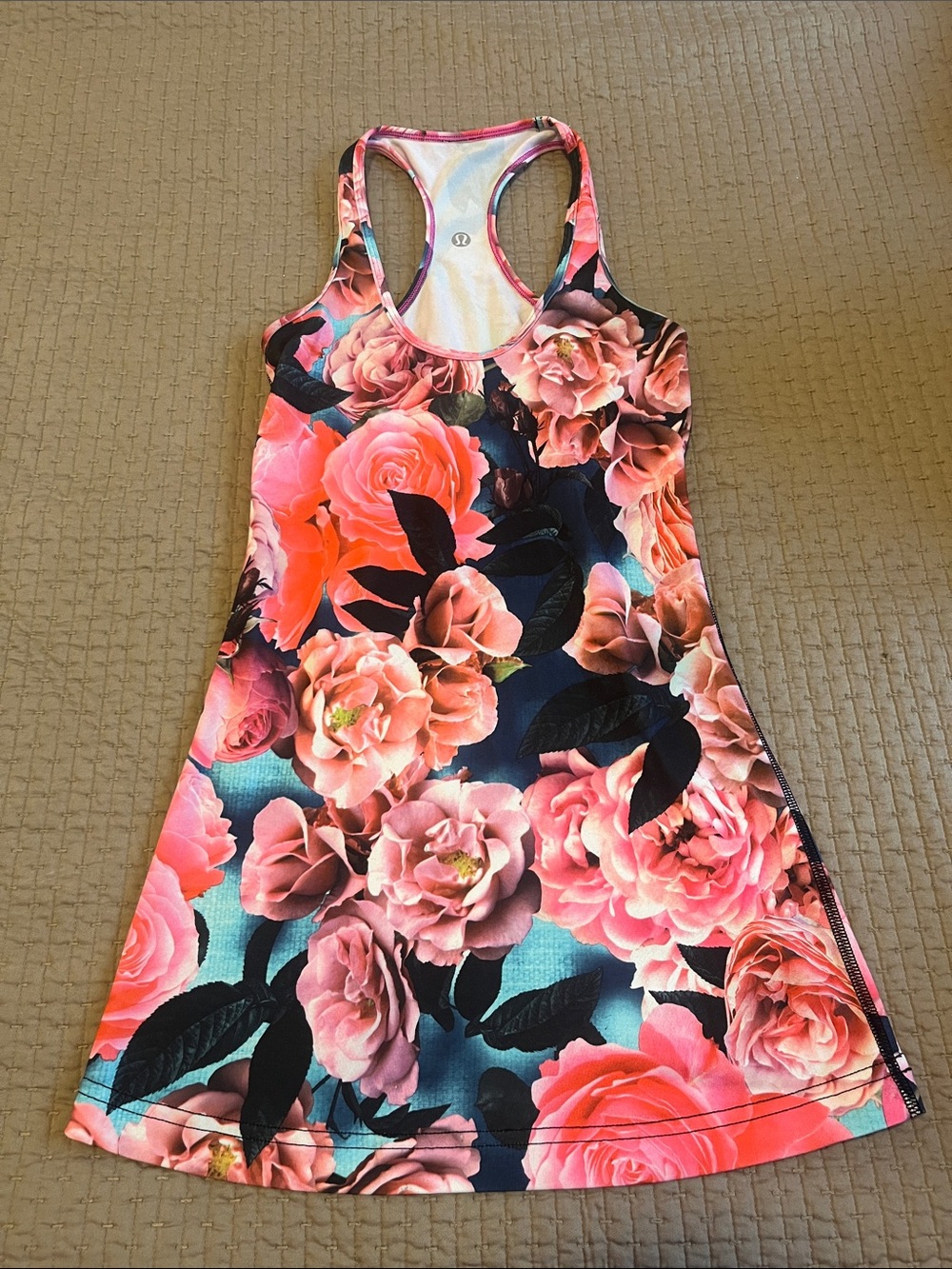 lululemon athletica Coral Pink Floral Racerback Tank